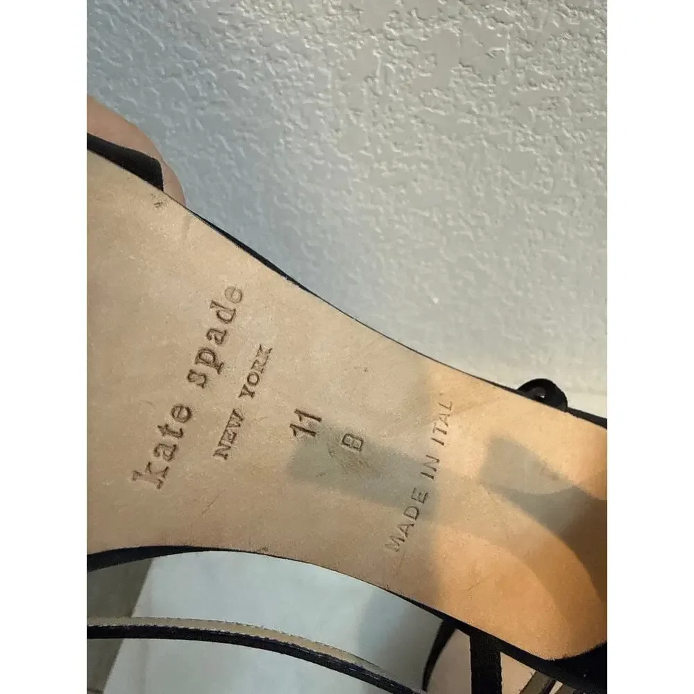 Kate Spade Lover Sandals in Black Satin, 11